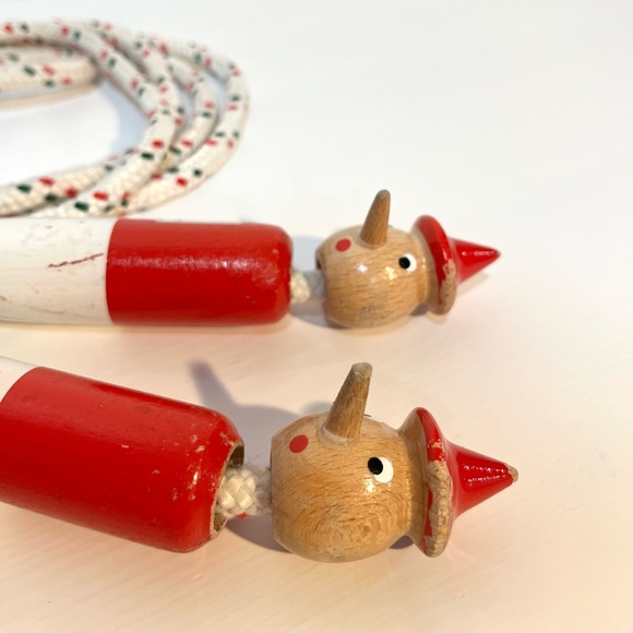 Pinocchio Mastro Geppetto Wooden Skipping Jumping Rope Made in Italy - Picture 3 of 7
